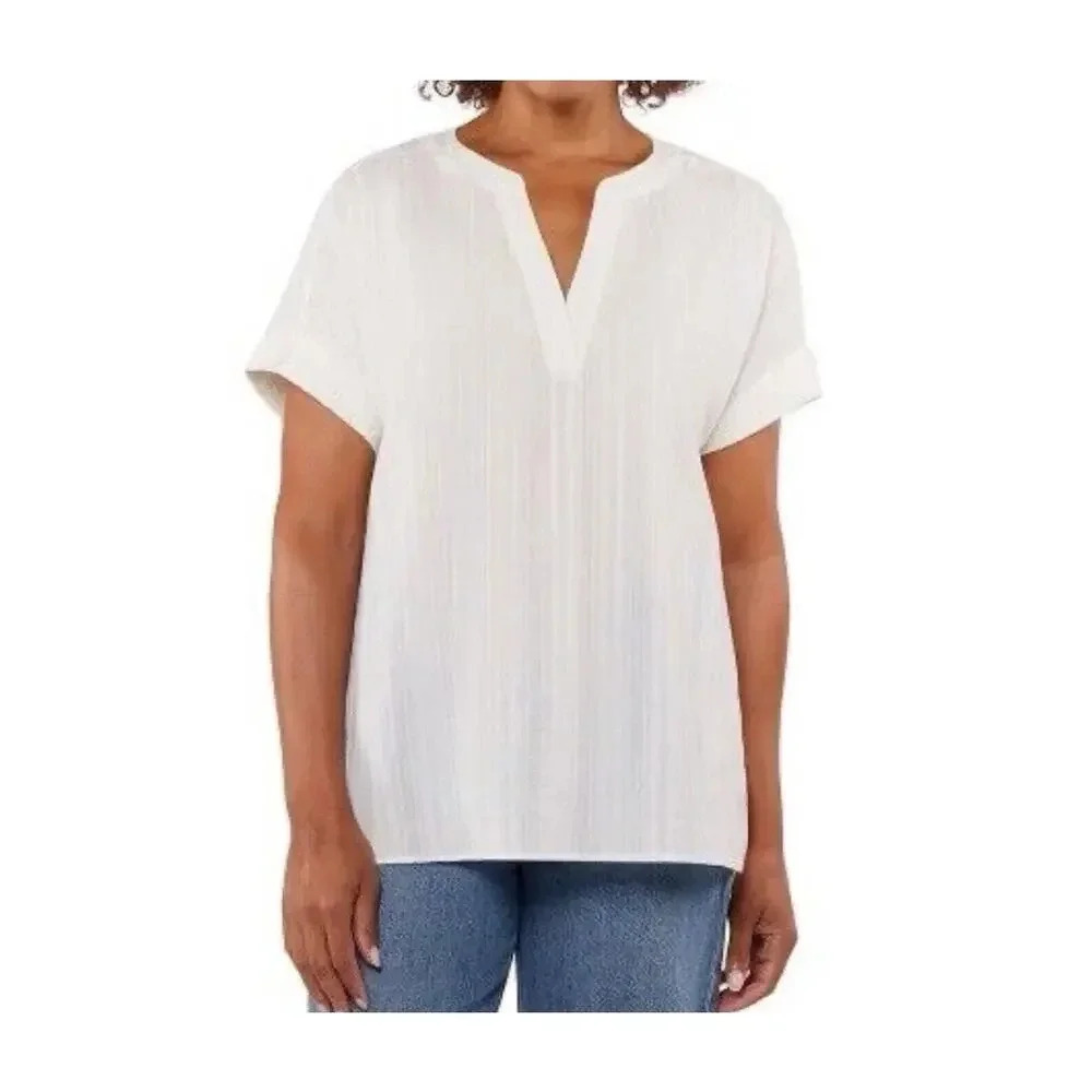 Matty M Cap Sleeve Top White XL